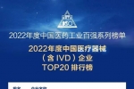 2022年中国医疗器械企业排行榜发布